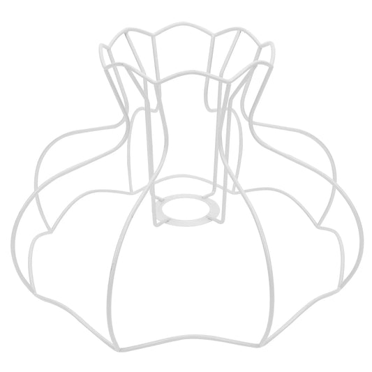 Palace Lampshade Holder Frame for Table Iron Light Stand E27 DIY Shelf White Bracket